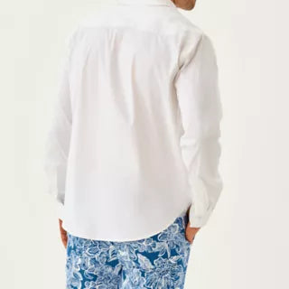 Men's Solid Color Basic Long Sleeve White Shirt