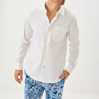 Men's Solid Color Basic Long Sleeve White Shirt