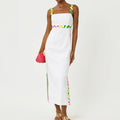Midi Camisole Dress With Colorful Wavy Trim
