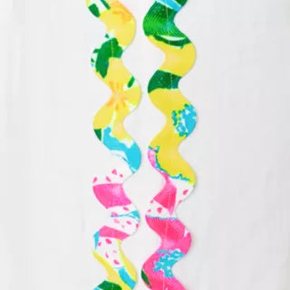 Midi Camisole Dress With Colorful Wavy Trim
