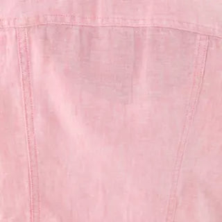 Pink Cropped Denim Jacket